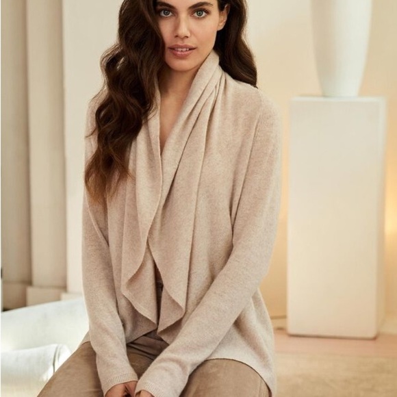 Repeat Cashmere Open Cashmere Cardigan With Shawl Neck Size S - Picture 1 of 11